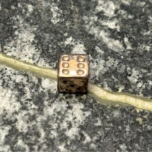 Authentic & Retired Pandora Moments Silver Dice Charm 925